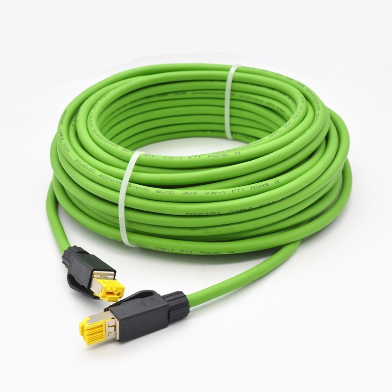 M12 to RJ45 industrial connector high flexible PROFINET cable servo Ethernet cable