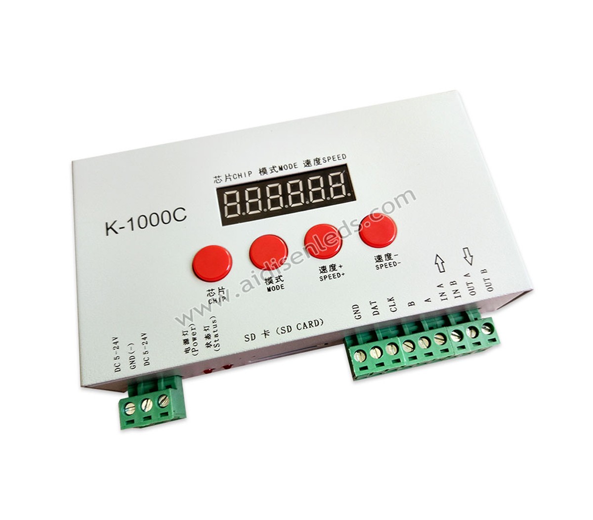 K-1000C 5V/12V/24V K1000C led controller support 2048 pixels SD card controller