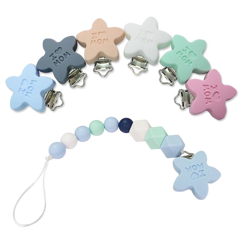 Five-pointed star pacifier clip
