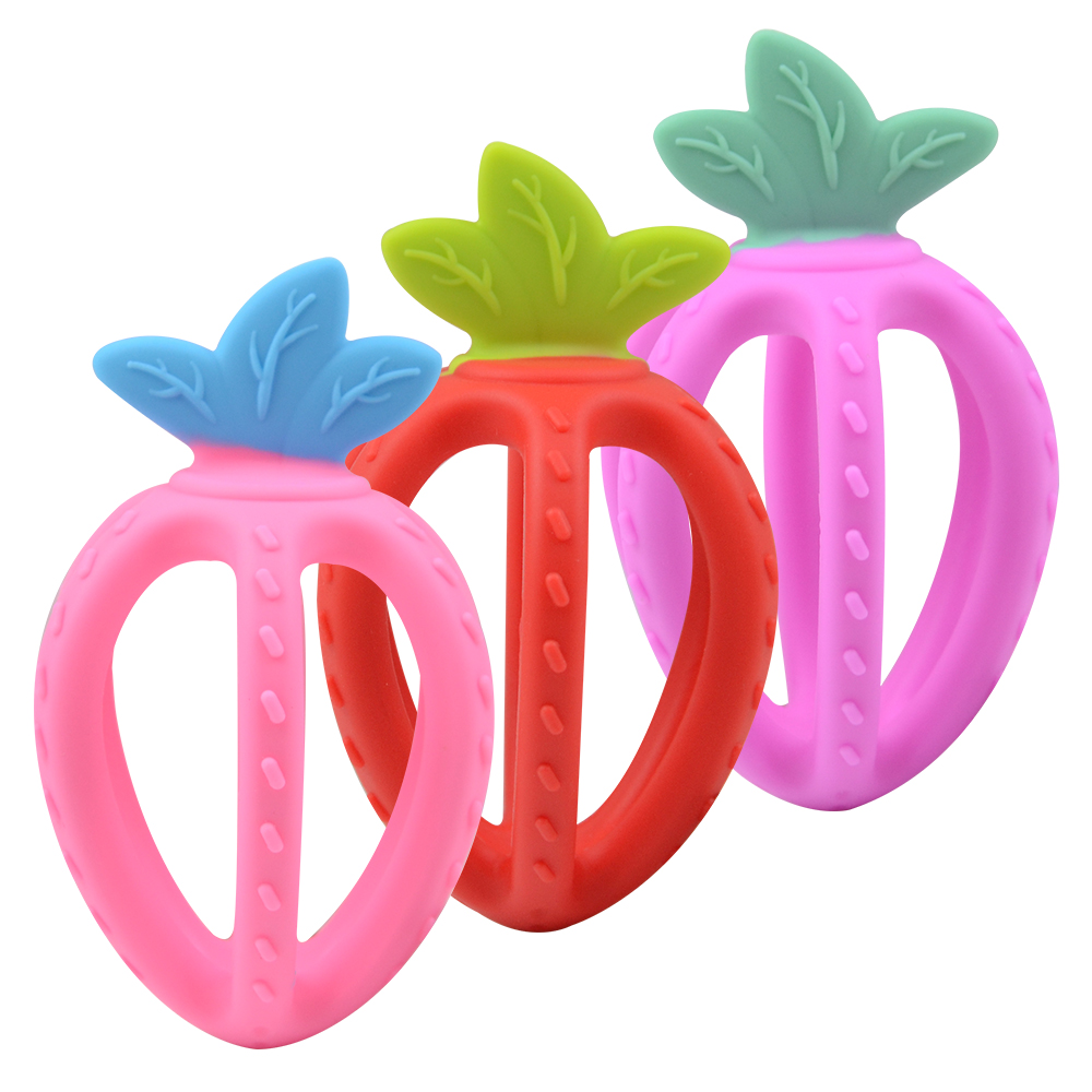 Strawberry three-dimensional teether