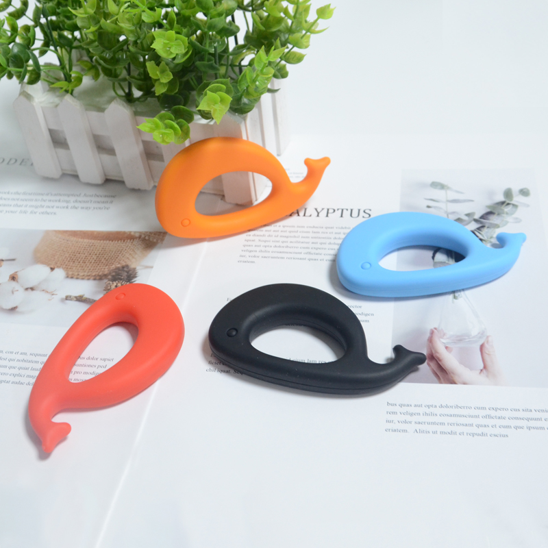 Silicone whale teether