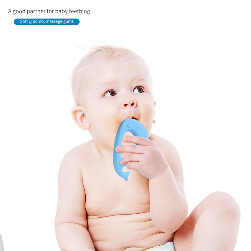 Silicone whale teether