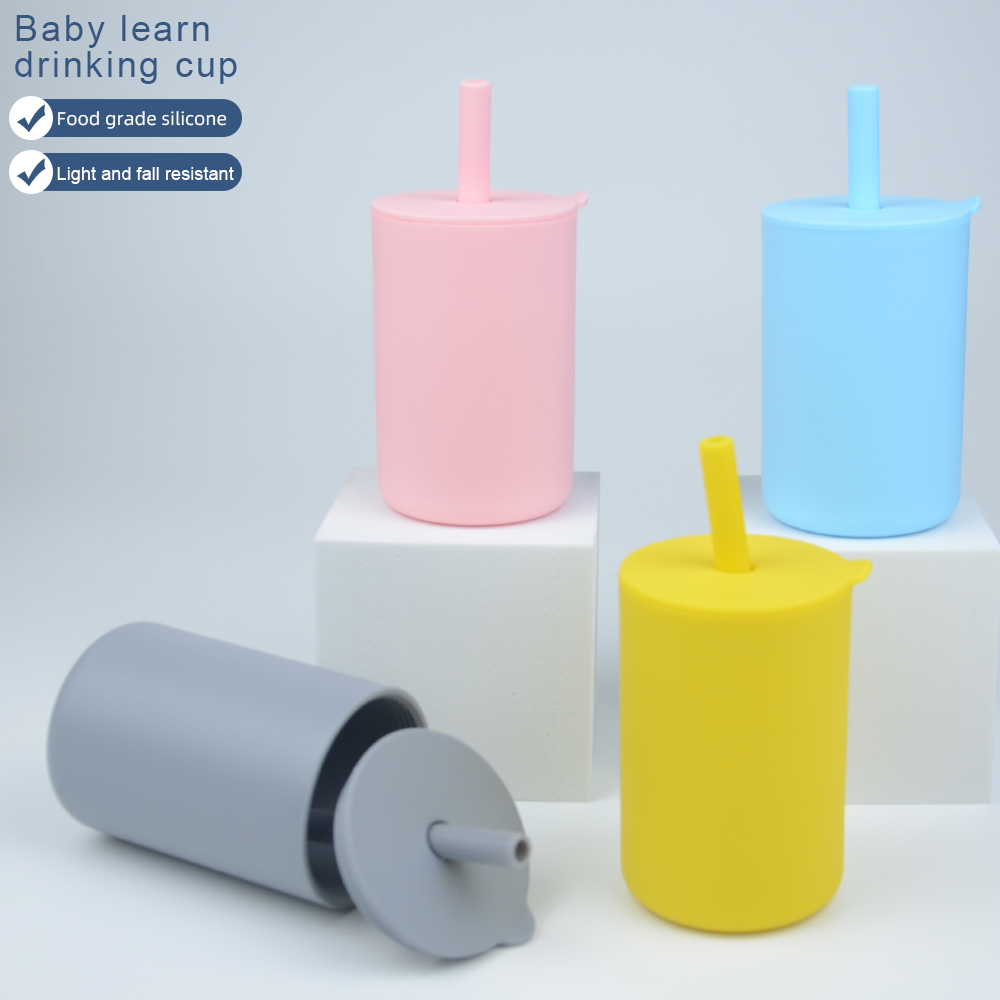 Silicone learn drinking cup