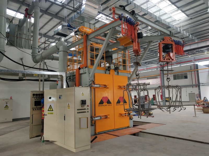 Mayflay stabilizer surface-enhanced hook type shot blasting machine tests running sucessfully at cus(图2)