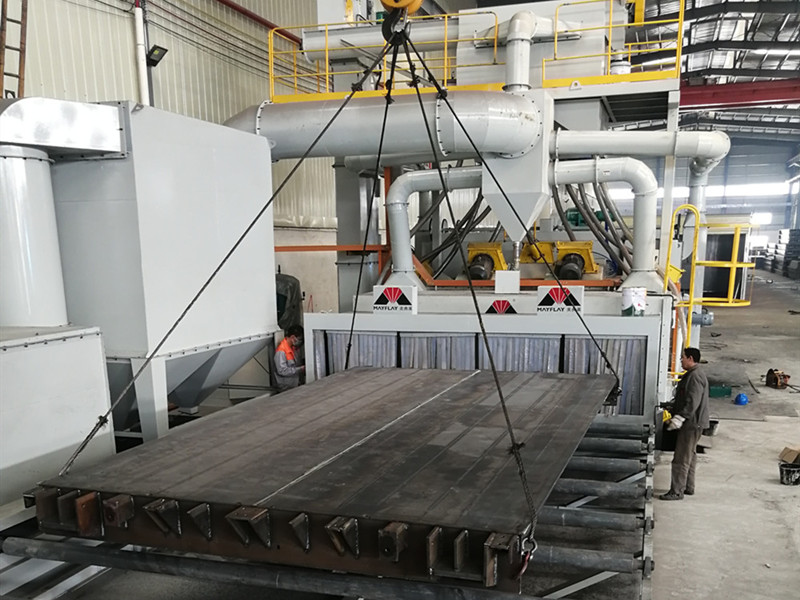 Mayflay roller type shot blasting machine used in do surface cleaning for Steel plates(图1)
