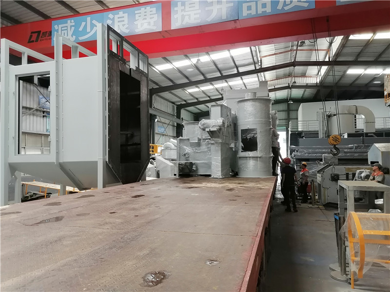 Mayflay second delivery in June a hook shot blasting machine and a wet dust collector(图1)