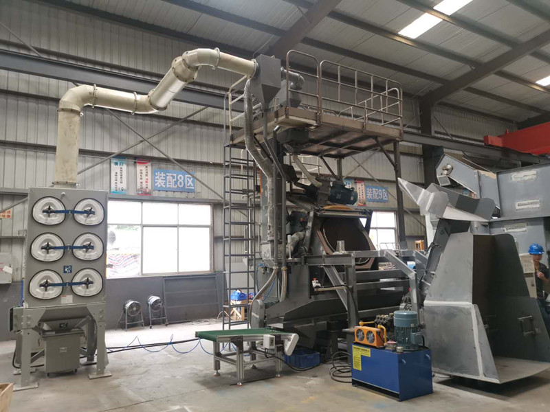 Drum Type shot blasting machine is ideal for metal sheet stamping parts and delivered to Sweden(图1)