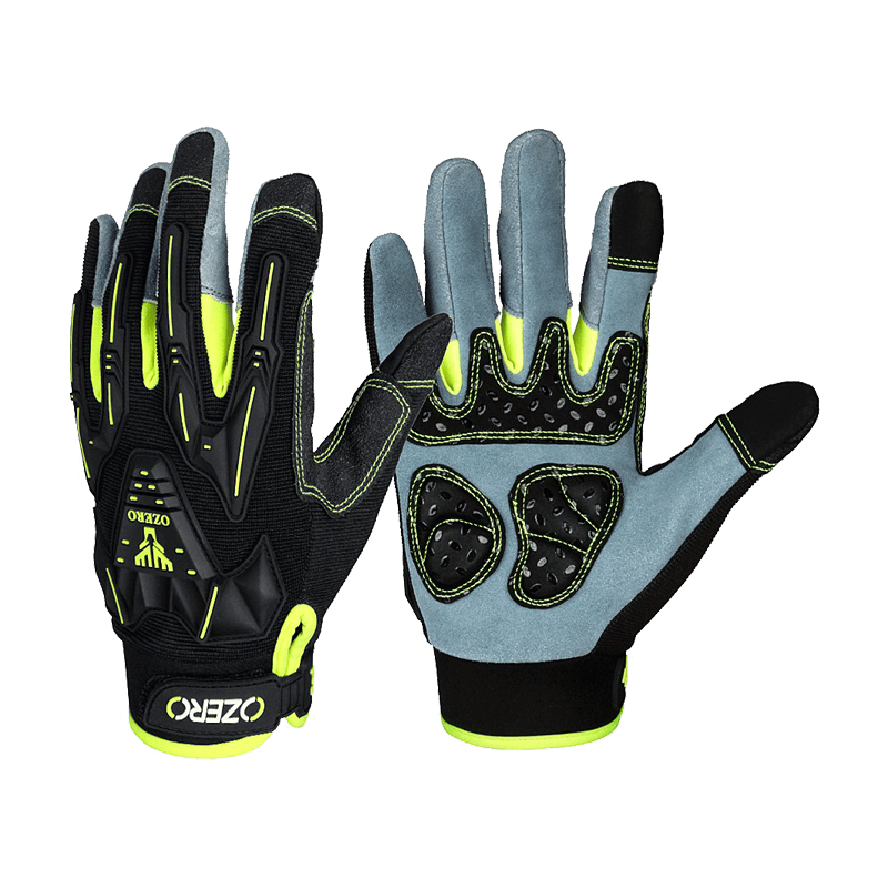 Ozero High Impact Protective Oilfield Resistance Mechanic Gloves Touch Screen Extra Grip Deerskin Le