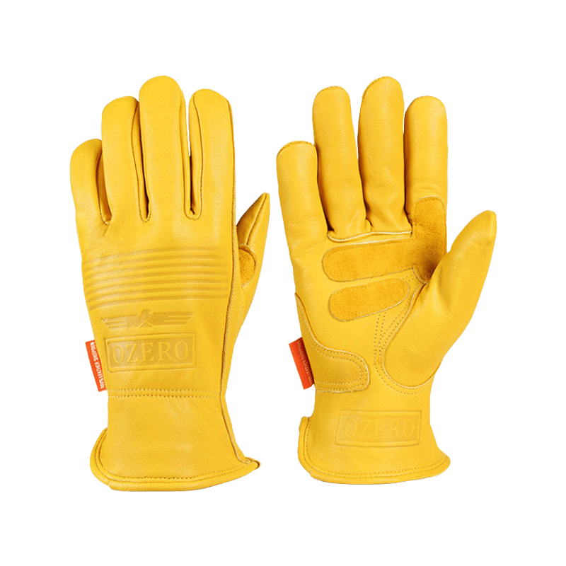Motorycle gloves Custom Logo Grade AB sheepskin leather no lining double palms